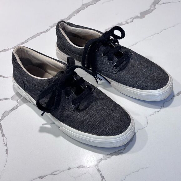 Polo Ralph Lauren | Men's Felton Low Black Canvas Low Top Sneakers Size … - Picture 1 of 12